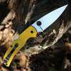 Spyderco Native Chief Lightweight Salt C244PYL, 4.02" Satin CPM-MagnaCut Plain Blade, Yellow FRN Handle