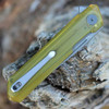 Bestechman Dundee (BTKMK01V) 3.35" Magnacut Drop Point Grey Coated Plain Blade, Yellow Ultem Handle