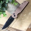 Pro-Tech Tactical Response 3 Automatic (TR-3 BT-FDE) - 3.5" 154CM Black DLC Clip Point Blade, FDE Brown Grooved Aluminum Handle, open front view