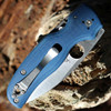 Spyderco Shaman (C229GPCBL)- 3.58" Satin CPM-SPY27 Plain Blade, Cobalt Blue G-10 Handle