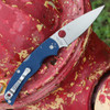 Spyderco Native Chief (C244GPCBL) 4.08" Satin SPM-SPY27 Plain Blade, Cobalt Blue Handle