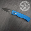 Pro-Tech Tactical Response 2 - NEXUS (T206-NEXUS Blue) 3" Black DLC CPM-MagnaCut Drop Point Plain Blade, Textured Blue Aluminum Handle w/ Black Lip Pearl Button
