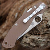 Spyderco Military 2 (C36GPBN15V2) - 4.0in CPM-15V Stonewash Plain Blade, Brown Peel-ply G10 Handle