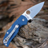 Spyderco Native 5 (C41GPCBL5) 2.95" Spy27 Drop Point Satin Plain Blade, Cobalt Blue G-10 Handle