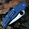 Spyderco UK Penknife (C94GPCBL) 2.57" CPM-SPY27 Satin Drop Point Plain Blade, Cobalt Blue G-10 Handle