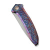 WE Knife Acuminal (WE23070-4) 3.98" Vanax Polished Bead Blasted Drop Point Plain Blade, Flamed Titanium Handle