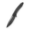 WE Knive Acuminal (WE23070-DS1) 3.98" Fafnir Damascus Drop Point Plain Blade, Polished Gray Titanium Handle