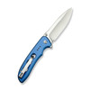 CIVIVI Knives Hyperpulse (C23087A-2) 3.5" Sandvik 14C28N Satin Drop Point Plain Blade, Blue Aluminum Handle