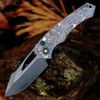 Heretic Knives Pariah Manual DLC (H046-6A-USA/CC) 3.75" MagnaCut Drop Point Black DLC Plain Blade, American Camo Carbon Spangled with the Red White and Blue