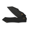 WE Knife High-Fin XL (24010-1) 3.48" CPM-20CV Blackwashed Reverse Tanto Plain Blade, Black Titanium Handle