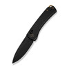 WE Knife Nightblade (22046-1) 2.98" CPM-20CV Blackwashed Drop Point Plain Blade, Black Titanium Handle