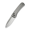 WE Knife Nightblade (22046-2) 2.98" CPM-20CV Hand Rubbed Satin Drop Point Plain Blade, Polished Bead Blasted Titanium Handle