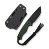 CIVIVI Timberbark (C23094-3) 3.2" Sandvik 14C28N Blackwashed Drop Point Plain Blade, Green Canvas Micarta Handle, Black Kydex Sheath