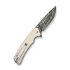 CIVIVI Merit (C24012-DS1) 3.28" Damascus Drop Point Plain Blade, Ivory G-10 Handle