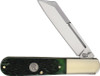 Queen Cutlery Barlow (QGPS180) - 1095 Carbon Steel Satin Wharncliffe Blade, Green Peachseed Bone Handle
