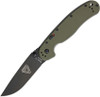 Ontario RAT Model 1A A/O Folder (ON8871OD) 3.5" AUS-8 Satin Drop Point Plain Blade, Green G-10 Handle