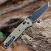 Benchmade Bailout (537BK-06) 3.38" CPM-S30V Black Cerakote Tanto Plain Blade, Ranger Green Grivory Handle w/ Axis Lock