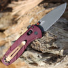 Benchmade Mini Barrage (585BK-04) 3.45" CPM-S30V Cobalt Cerakote Drop Point Plain Blade, Redstone Richlite Handle