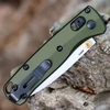 Benchmade Mini Bugout 533SL-10 with 2.82" CPM-S90V plain drop point blade and Woodland Green aluminum handle, open view