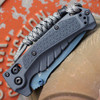 Benchmade Mini Adira (18065BT-01) 3.88" CPM-MagnaCut Blue Titanium Cerakote Drop Point Plain Blade, Tempest Gray Grivory Handle