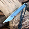 CRKT HangTi (7065) 1.06" Titanium Blue Titanium Nitride Kiridashi Plain Blade, Blue Titanium Handle, Black Kydex Neck Sheath