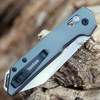 Kershaw Mini Iridium (2051R) 3" D2 Stonewash Reverse Tanto Plain Blade, Grey Anodized Aluminum Handle