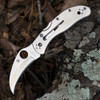 Spyderco Harpy C08P stainless steel handle open view showing VG-10 satin hawksbill PlainEdge blade