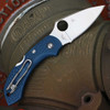 Spyderco Dragonfly 2 (C28PCBL2) 2.28" CPM-SPY27 Satin Drop Point Plain Blade, Cobalt Blue Fiberglass Reinforced Nylon Handle