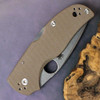 Spyderco Native 5 Sprint Run C41GPBN15V5 brown G-10 handle open view showing CPM 15V satin plain blade with Triple B logo