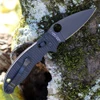 Spyderco Manix 2 Salt C101GMCBKP2 with black DLC CPM MagnaCut plain edge blade and black G-10 handle, open view