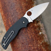 Spyderco Sage 6 Sprint Run (C123CFBCLS90VP) 3" CPM-S90V Satin Drop Point Plain Blade, Black Carbon Fiber Handle w/ a Compression Button Lock