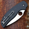 Spyderco Sage 6 Sprint Run (C123CFBCLS90VP) 3" CPM-S90V Satin Drop Point Plain Blade, Black Carbon Fiber Handle w/ a Compression Button Lock