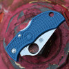 Spyderco Manbug (MPCBL) 1.96" CPM-SPY27 Satin Clip Point Plain Blade, Cobalt Blue Fiberglass Reinforced Nylon Handle