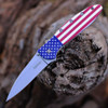 Kershaw Leek USA Flag (1660USA) 3.0" Bead Blasted 14C28N Drop Point Plain Blade, USA Flag Aluminum Handle