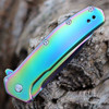 Kershaw Outcome Rainbow A/O (2044RBW) 2.80" Rainbow PVD Coated 8Cr13MoV Drop Point Plain Blade, Rainbow Stainless Steel Handle