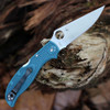 Spyderco Stretch 2 XL Lightweight (C258FPK390) - 3.99" Satin K390 Plain Blade, Blue FRN Handle