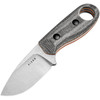 Kizer Cutlery Beaver (KI1078A2) 2.75" Nitro-V Satin and Stonewashed Drop Point Plain Blade, Black Canvas Micarta Handle w/ Orange G-10 Liner, Black Kydex Belt Sheath