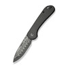 CIVIVI Elementum Slip Joint (C18062AJ-DS1) 2.96" Damascus Drop Point Plain Blade, Black Twill Carbon Fiber Handle