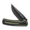 Sencut Regnator (S24057-2) 3.48" Black Clip Point Plain Blade, Green and Black G-10 Handle