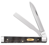 Case Baby Doctor Knife (14007) 2.25" Tru-Sharp Surgical Steel Spear and Spatula Blades, Smooth Black Curly Oak Handle
