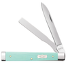 Case Baby Doctor Knife (18108) 2.25" Tru-Sharp Surgical Steel Spear and Spatula Blades, Smooth Seafoam Green G-10 Handle