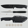Takumitak Knives Easy Night (TKF304) 4.25" 3Cr13 Black Oxide Coated Drop Point Plain Blade, Black Fiberglass Reinforced Nylon Handle, Black Fiberglass Reinforced Nylon Sheath