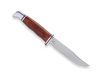 Buck Woodsman Heritage Series (102CCS1) 4" 420HC Satin Clip Point Plain Blade, Cocobolo Wood Handle w/ Aluminum Guard and Pommel, Genuine Leather Sheath