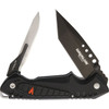Havalon EXP (XTC-EXP) 3.06" AUS-8 Black Tanto Plain Blade, Black Textured Polymer Handle w/ Black Rubber Inserts