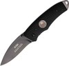 RUI Tactical Linerlock (19374) 3" Black Titanium Coated Stainless Steel Drop Point Plain Blade, Black Rubberized Zytel Handle
