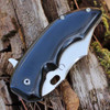 Red Horse Knife Works War Pig (WARPIG) 3.56" Satin D2 Clip Point Plain Blade, Black G-10 Front, Titanium Back Handle
