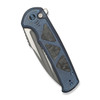 WE Knife Sylox (WE24027-2) 3.8" Bohler M390 Gray Stonewashed w/ Satin Flat Drop Point Plain Blade, Blue Titanium w/ Black Shredded Carbon Fiber Inlay