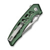 CIVIVI Anaaki (C24039-3) 2.98" Nitro-V Satin Clip Point Plain Blade , Skeletonized Green Aluminum Handle