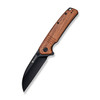 Sencut Awassi (S24065-3) 3.46" 9Cr18MoV Black Sheepsfoot Plain Blade, Guibourtia Wood Handle