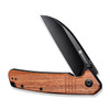 Sencut Awassi (S24065-3) 3.46" 9Cr18MoV Black Sheepsfoot Plain Blade, Guibourtia Wood Handle